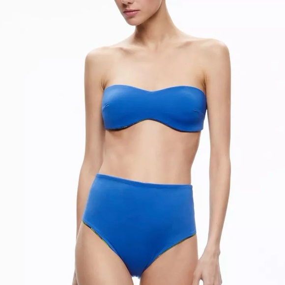 Alice + Olivia Peri Reversible Bandeau Bikini Top in Palm NWT - Picture 2 of 12